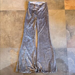 Temple Ro  Silver velvet Flare Pants
